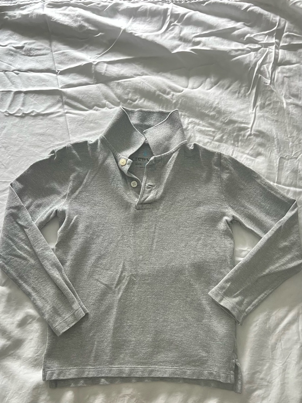 Crewcuts Light Gray Button-Neck Polo